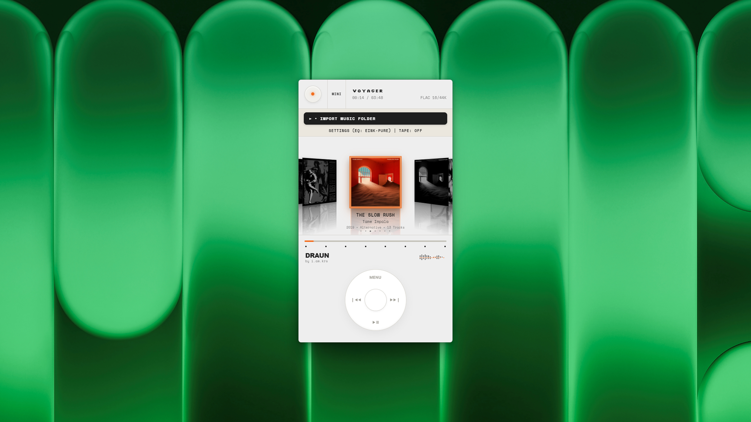 DRAUN by iamkrs music player UI interface
