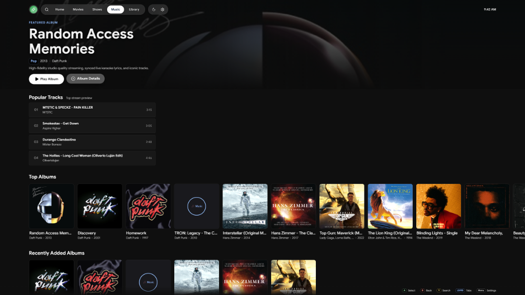 Kaira lossless music player featuring Daft Punk Random Access Memories