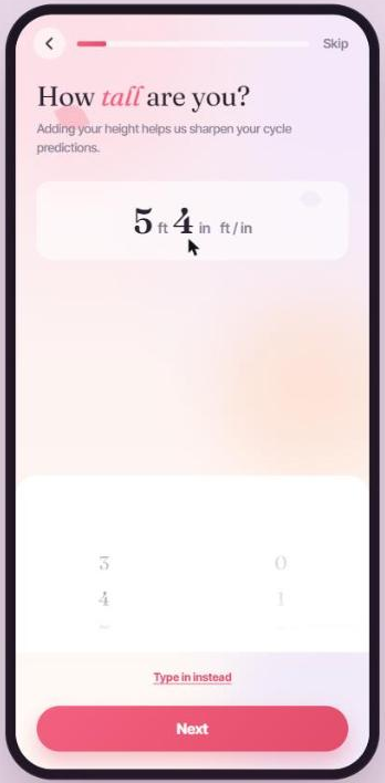 Height wheel-picker onboarding screen
