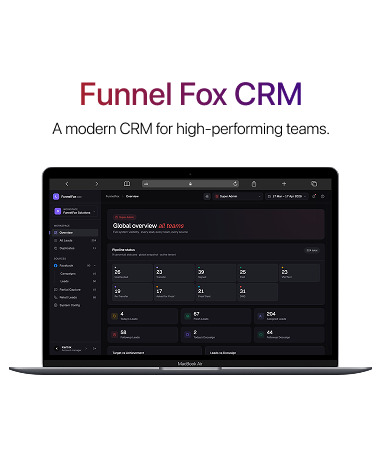 FunnelFox 360 multi-dashboard CRM interface
