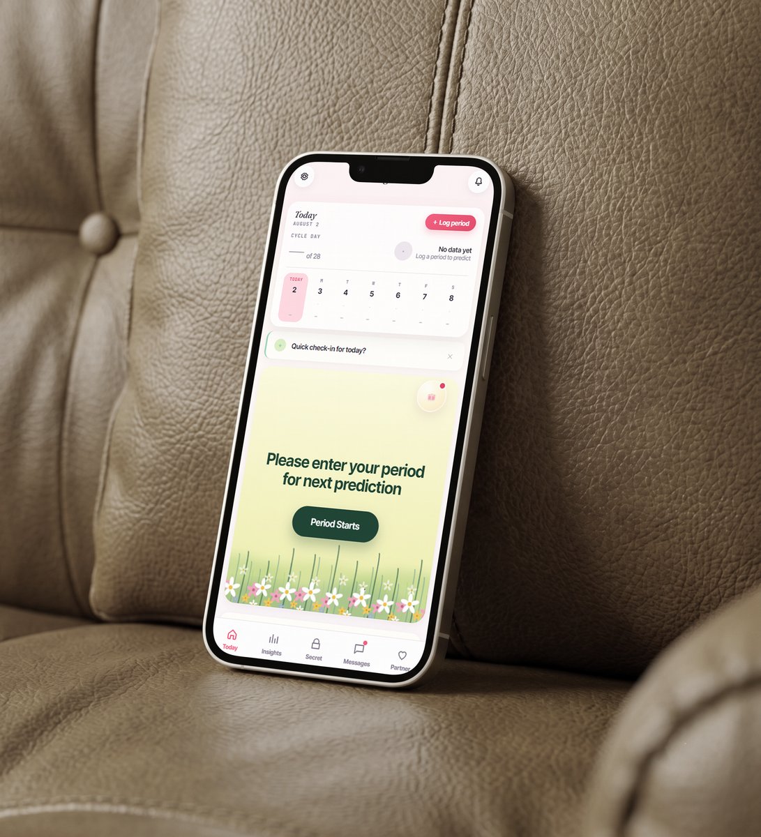 Luna period and wellness tracking app onboarding